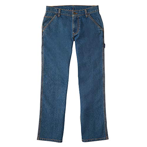 Carhartt Boys' Big Dungaree Pants (Lined and Unlined), Denim Medium Wash, 16 von Carhartt