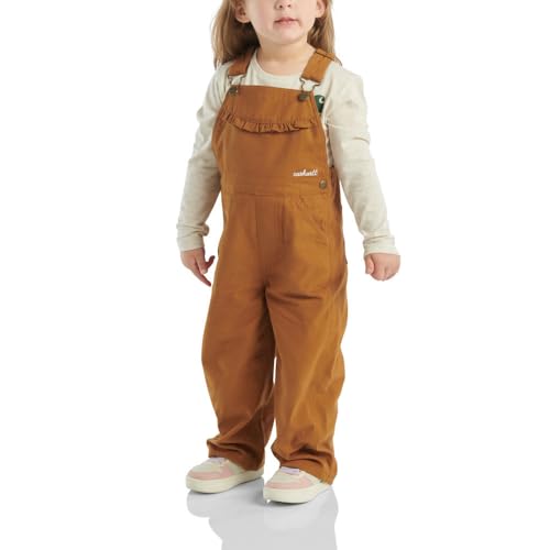 Carhartt CM9757 Kinder Overall aus Segeltuch mit Rüschen vorne – Mädchen, Braun (Carhartt Brown), 24 Monate von Carhartt