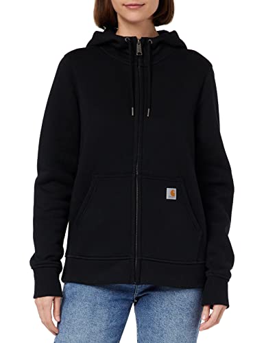 Carhartt Damen Relaxed Fit Mittelschweres Full-Zip Sweatshirt, Schwarz, XS von Carhartt