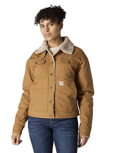 Carhartt Damen 106463 Rugged Flex® Loose Fit Canvas Sherpa-Li, Braun (Carhartt Brown), XS von Carhartt