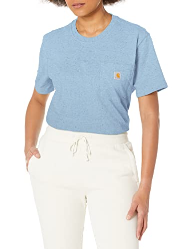 Carhartt Damen Arbeits-T-Shirt mit Brusttatsche | Powder Blue NEP | Gr. L von Carhartt