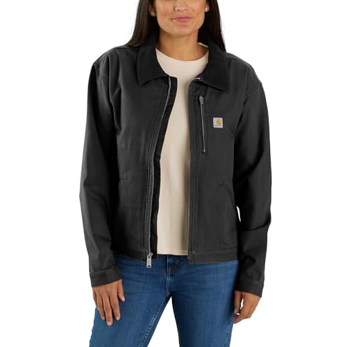 Carhartt Damen Arbeitsjacke Relaxed Fit Canvas Detroit, Farbe:black, Größe:L von Carhartt