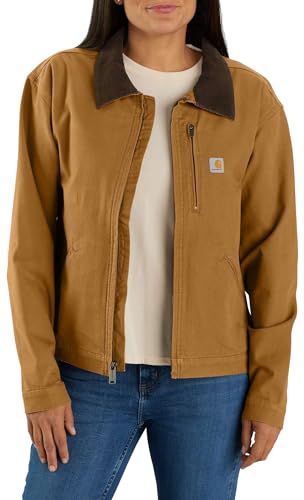 Carhartt Damen Arbeitsjacke Relaxed Fit Canvas Detroit, Farbe:carhartt brown, Größe:L von Carhartt