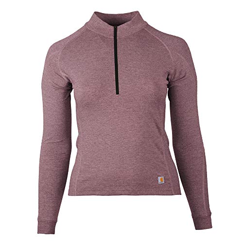 Carhartt Damen Base Force Heavyweight Quarter Zip Baselayer-Shirt, Deep Wine Heather, XX-Large Carhartt Damen Base Force Heavyweight Quarter Zip Baselayer-Shirt, Deep Wine Heather, XX-Large von Carhartt