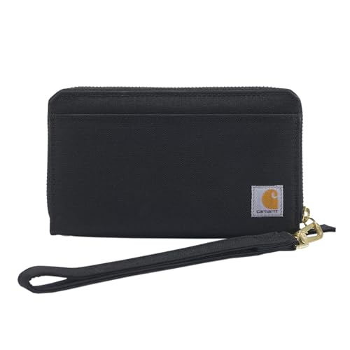 Carhartt Damen Casual Canvas Wallets for Women Geldbörse, Nylon Duck Lay-Flat Clutch (Schwarz) von Carhartt