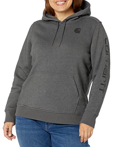 Carhartt Damen Clarksburg Graphic Sleeve Pullover Sweatshirt (Regular and Plus Sizes), Anthrazit meliert, X-Large von Carhartt