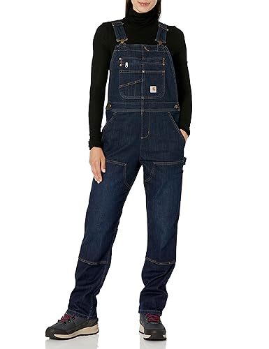 Carhartt Damen Denim Double Front Bib Overalls Arbeitsschutzanzug, Midnight Sky, Small von Carhartt