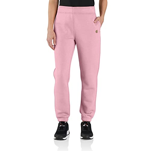 Carhartt Damen Fleece-Jogginghose mit lockerer Passform, Foxglove Heather, Groß von Carhartt
