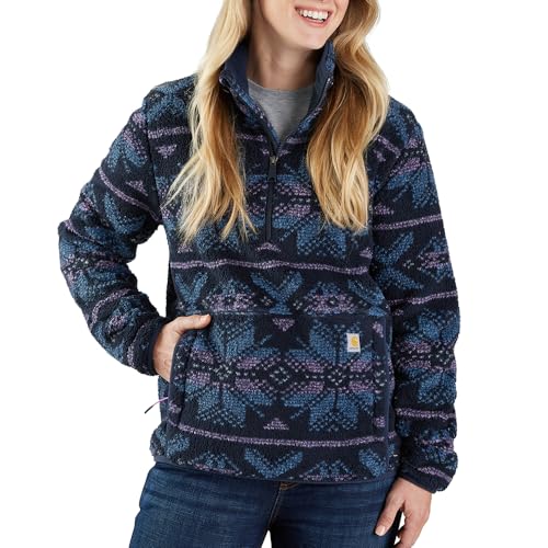 Carhartt Damen-Fleecepullover mit lockerer Passform, Marineblau - Navy Fairisle, L von Carhartt