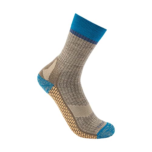 Carhartt Damen Force Grid Mittelschwere Synthetik-Merino-Woll-Mischung Crew Socken, Dark Tan Chambray, Medium von Carhartt