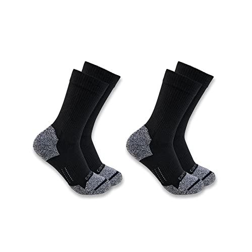 Carhartt Damen Force Midweight Crew, 2er-Pack Socken, Schwarz, Medium von Carhartt