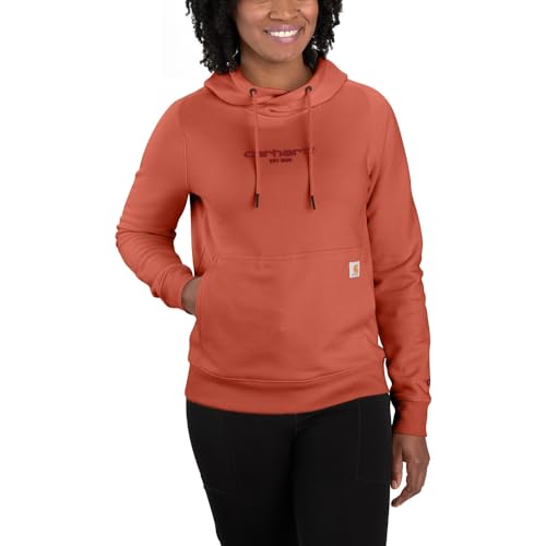 Carhartt Damen Force Relaxed Fit Leichte Grafik Kapuzen-Sweatshirt, Desert Orange Heather, Medium von Carhartt