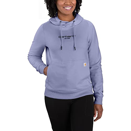 Carhartt Damen Force Relaxed Fit Leichte Grafik Kapuzen-Sweatshirt, Soft Lavender Heather, X-Small von Carhartt