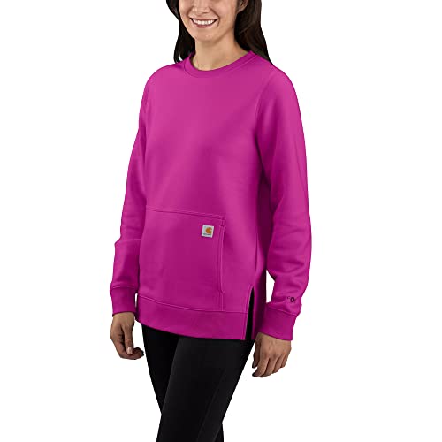 Carhartt Damen Force Relaxed Fit Lightweight Sweatshirt, Magenta-Achat, XS von Carhartt