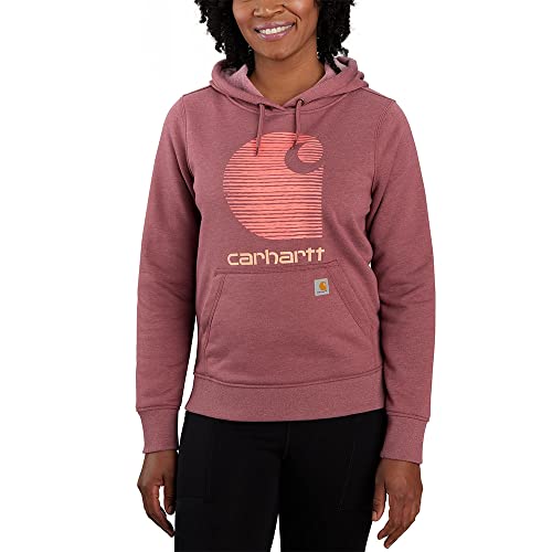 Carhartt Damen Graphic Sweatshirt mit wasserabweisender Oberfläche - lockere Passform - Langarm, Iron Ore Heather, S von Carhartt
