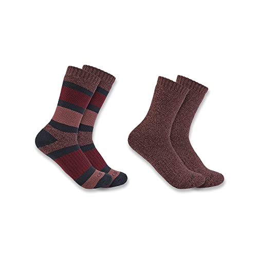 Carhartt Damen Heavyweight Crew 2er Pack Socken, 2 Verschiedene Brombeeren, Large von Carhartt