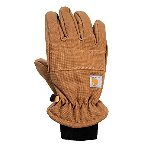 Carhartt Damen Isolierter Enten-/Kunstleder-Strickhandschuh Handschuhe für kaltes Wetter, Braun, Small von Carhartt