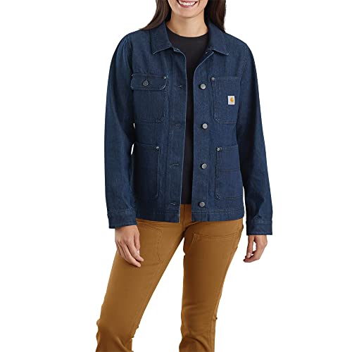 Carhartt Damen Jacke Relaxed Fit Denim Sherpa - Isolierte Denimjacke mit Sherpa - Futter, Basin, S von Carhartt