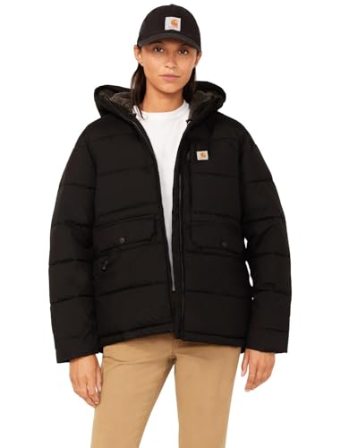 Carhartt Damen Jacke Relaxed Fit - Isolierte Jacke mit wasserabweisender Oberfläche und Wind Fighter-Technologie, Schwarz, L von Carhartt