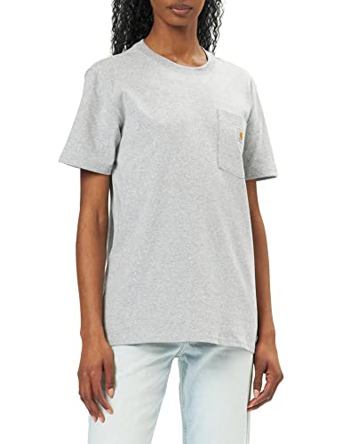 Carhartt Damen K87 Loose Fit, kurzärmliges Pocket T-Shirt, Grau meliert, S von Carhartt