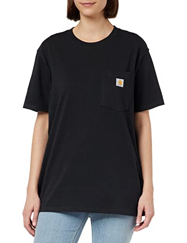 Carhartt, Damen, K87 Weites, schweres, kurzärmliges T-Shirt mit Tasche, Schwarz, M von Carhartt