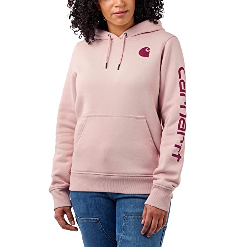 Carhartt Damen Clarksburg Graphic Sleeve Pullover Sweatshirt Sweater, Ash Rose, XS Große Größen von Carhartt