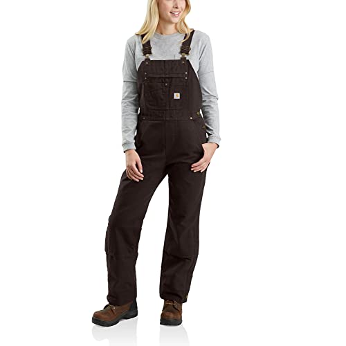 Carhartt Damen Lätzchen-Overall mit Steppfutter, verwaschener Ente Arbeitsoverall, Dunkelbraun, Medium von Carhartt