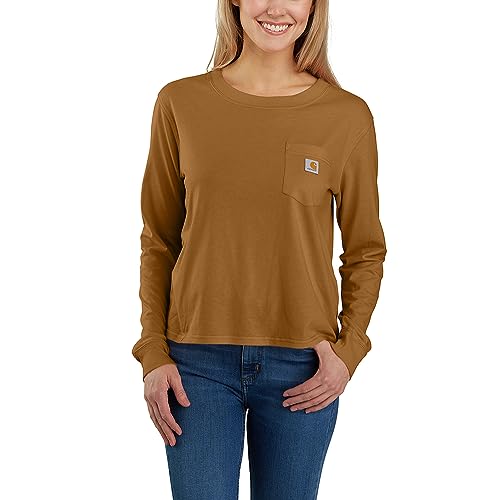 Carhartt Damen Langarmshirt Lightweight L/S Pocket, Farbe:carhartt Brown, Größe:XS von Carhartt