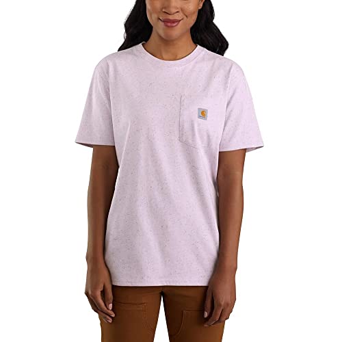 Carhartt Damen Lockere Passform, Schweres Taschen WK87 Workwear Pocket Kurzarm T-Shirt (Normale Größen), Amethyst NEP, M von Carhartt