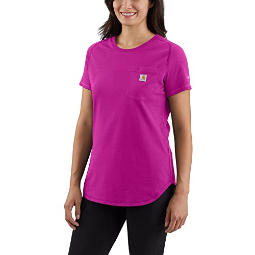 Carhartt Damen Midweight S/S Pocket T-Shirt, Farbe: Magenta Agate Größe: M von Carhartt