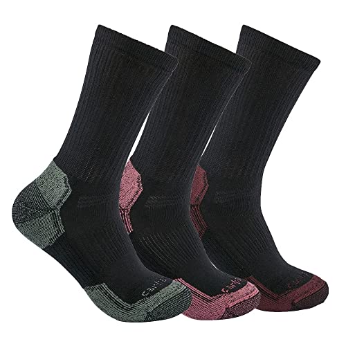 Carhartt Damen Mittelschwere Baumwollmischgewebe, 3er-Pack Socken, schwarz Sortiert, 38 von Carhartt