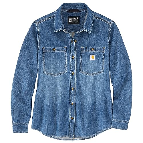 Carhartt Damen-Overshirt, lockere Passform, mittelschwer, Denim, Voyageur, Groß von Carhartt