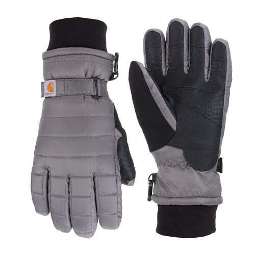 Carhartt Damen Quilts Isolierter wasserdichtem Wicking-Einsatz Handschuhe für kaltes Wetter, Dunkelgrau, Large von Carhartt