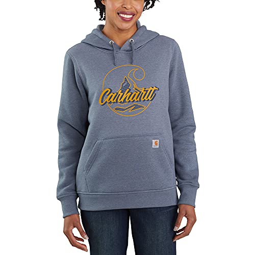 Carhartt Damen Relaxed Fit Midweight Logo Graphic Sweatshirt, Folkstone Grey Heather, X-Large von Carhartt