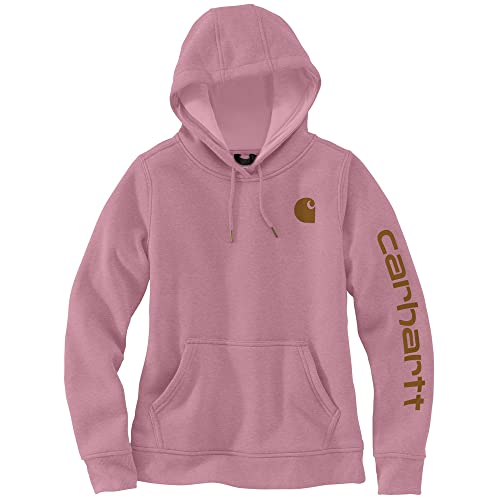 Carhartt Damen Relaxed Fit Midweight Logo Sleeve Graphic Sweatshirt, Farbe: Foxglove Heather Gr. L von Carhartt