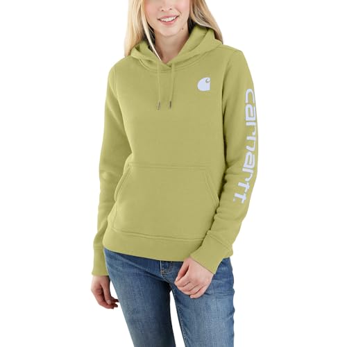 Carhartt Damen Relaxed Fit Midweight Logo Sleeve Graphic Sweatshirt, Grüne Olivgrün, M von Carhartt