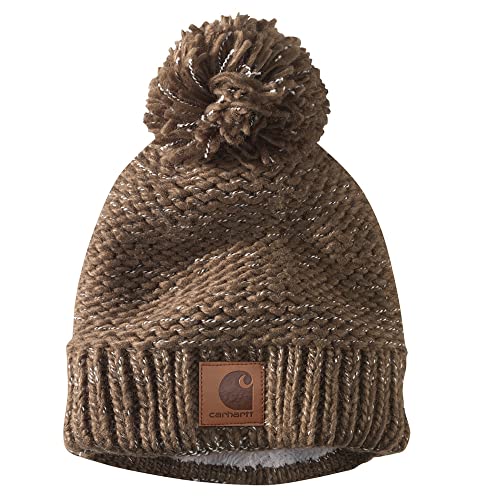 Carhartt Damen Rippstrick Sherpa gefüttert Bommel Beanie, coffee, Einheitsgröße von Carhartt