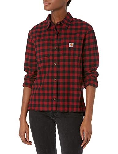 Carhartt Damen Rugged Flex Flannel Fit Shirt, Farbe: Oxblood, Größe: XL von Carhartt