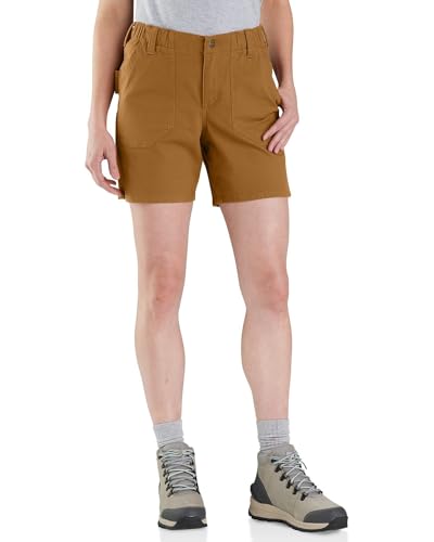 Carhartt Damen Rugged Flex Relaxed Fit Canvas Arbeitsshort, Braun (Carhartt Brown), 34 von Carhartt