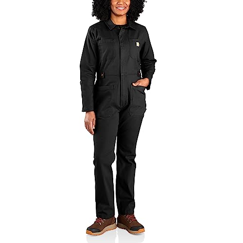 Carhartt Damen Rugged Flex Relaxed Fit Canvas Coverall Arbeitsschutzanzug, Schwarz, M von Carhartt