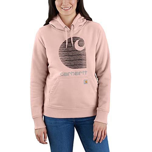 Carhartt Damen Shirt Grafik - Sweatshirt mit wasserabweisender Oberfläche - lockere Passform - Lange Ärmel, Farbe: Ash Rose, XL von Carhartt