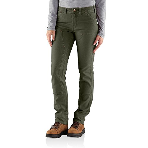 Carhartt Damen Slim Fit Canvas Latzhose Arbeitshose, Moos, 50 von Carhartt