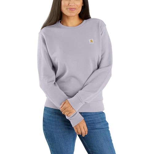 Carhartt Damen-Sweatshirt mit Rundhalsausschnitt, mittelschwer, French Terry, Relaxed Fit, Lilac Haze, XS von Carhartt