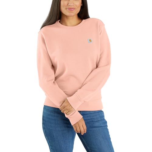 Carhartt Damen-Sweatshirt mit Rundhalsausschnitt, mittelschwer, French Terry, Relaxed Fit, Tropischer Pfirsich, M von Carhartt