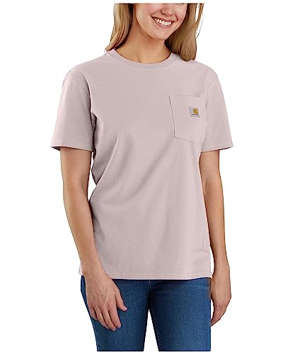 Carhartt Damen-T-Shirt, lockere Passform, schwer, kurzärmelig, mit Tasche, Nerz, M von Carhartt