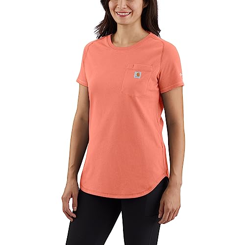 Carhartt Damen-T-Shirt Force Relaxed Fit Midweight Force Relaxed Fit Midweight T-Shirt, Aprikosen-Apfelwein, S von Carhartt