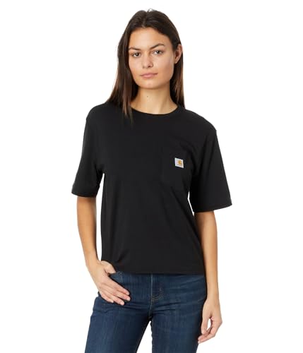 Carhartt Damen T-Shirt Lightweight Crewneck, Farbe:Black, Größe:L von Carhartt