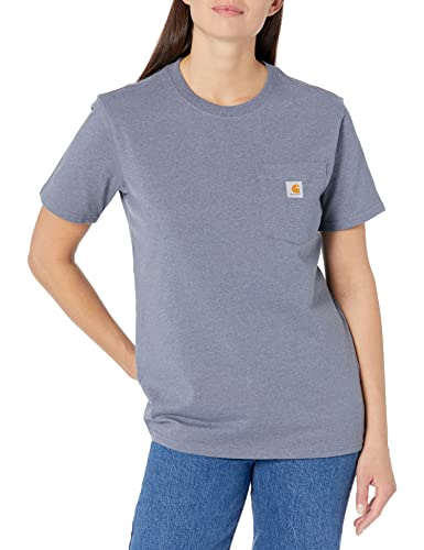 Carhartt Damen Arbeits-T-Shirt mit Brusttatsche | Folkstone Grey Heather | Gr. XS von Carhartt
