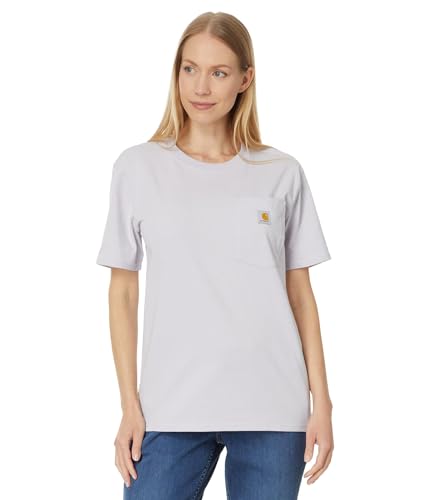 Carhartt Damen T-Shirt Loose Fit Heavyweight Short-Sleeve Pocket, Farbe:Lilac Haze, Größe:M von Carhartt
