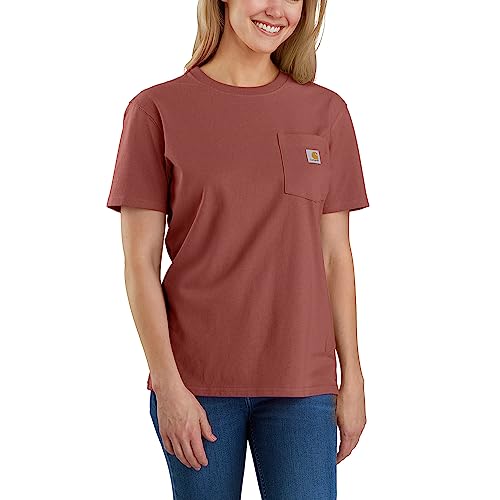 Carhartt Loose Fit Schwergewicht Kurzarm-T-Shirt K87 mit Tasche Damen Braun L von Carhartt